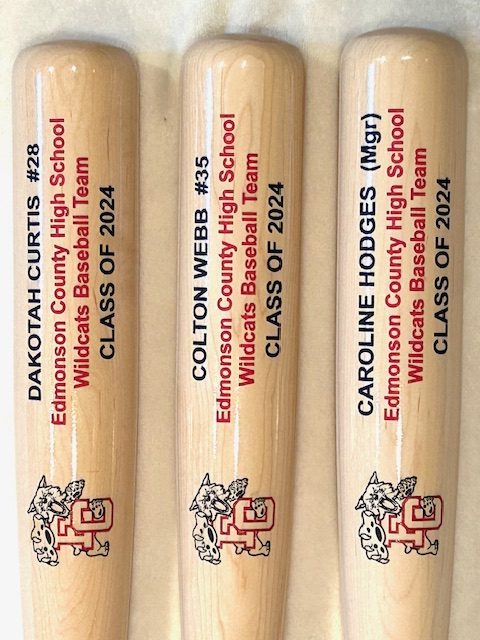 Team award bat engravings