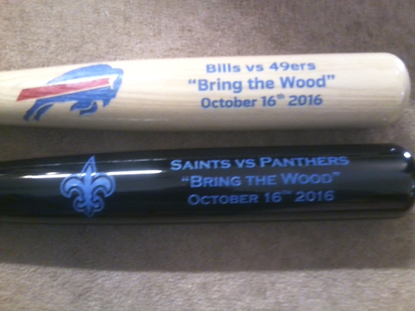 sports team engraved bats