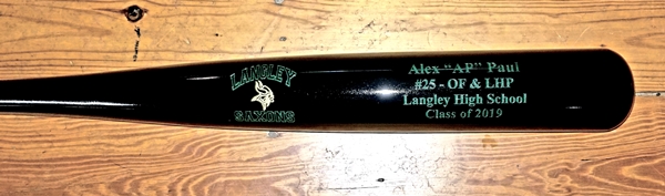 Sports Team custom bat engraving