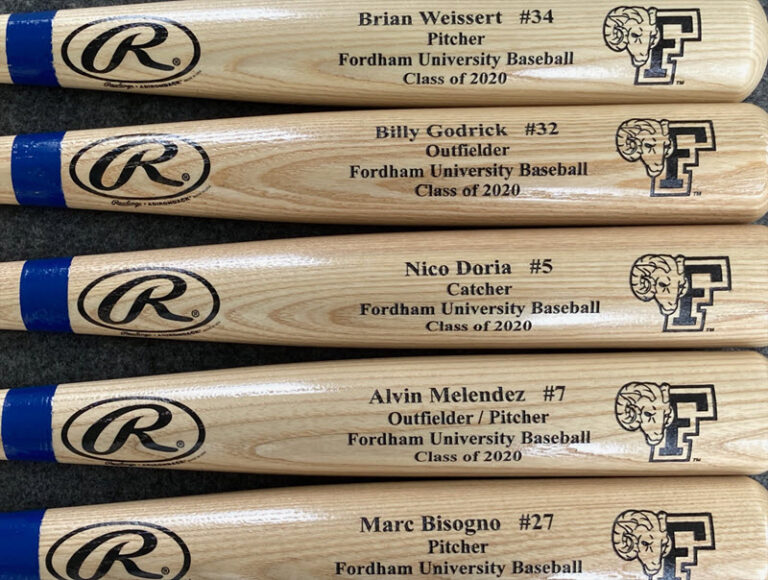 Branded Bat with Mfr's Logo Baseball Engraved To Last Custom